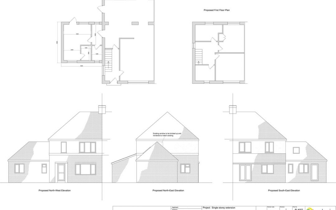 Single storey extension planning drawings